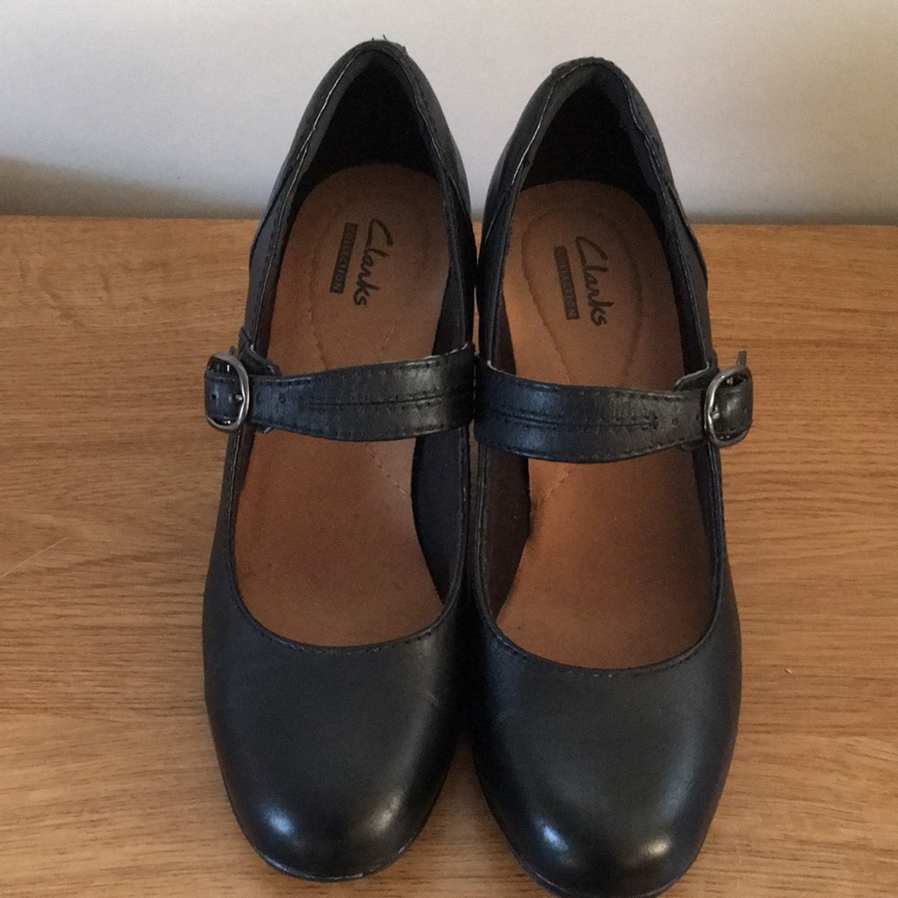 Clarks Collection Size6 1/2 MaryJane Black Leather